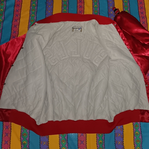 80s Swingster Chicago Bulls Vintage Satin Jacket Michael Jordan - Picture 5 of 12